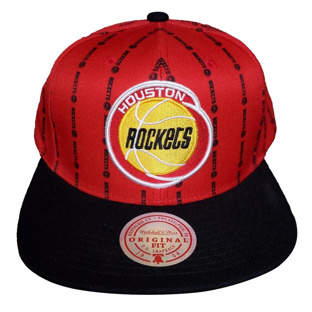 Houston Rockets Mitchell & Ness NBA Snapback Hat Cap 3D Logo Red Black‎ NWT